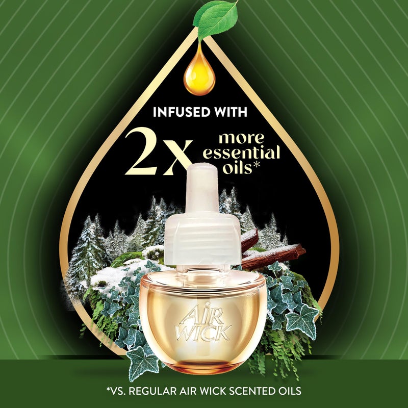 Air Wick Vibrant Plug In Scented Oil Refill, Infused with Essential Oils, Plug In Air Fresheners for Home, Winter Woods & Frosted Ivy, 5 ct - Image 3