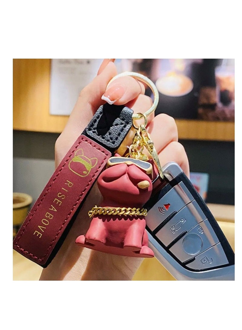 جاست فور يو ميدالية مفاتيح على شكل كلب البولدوغ الفرنسي - Image 2