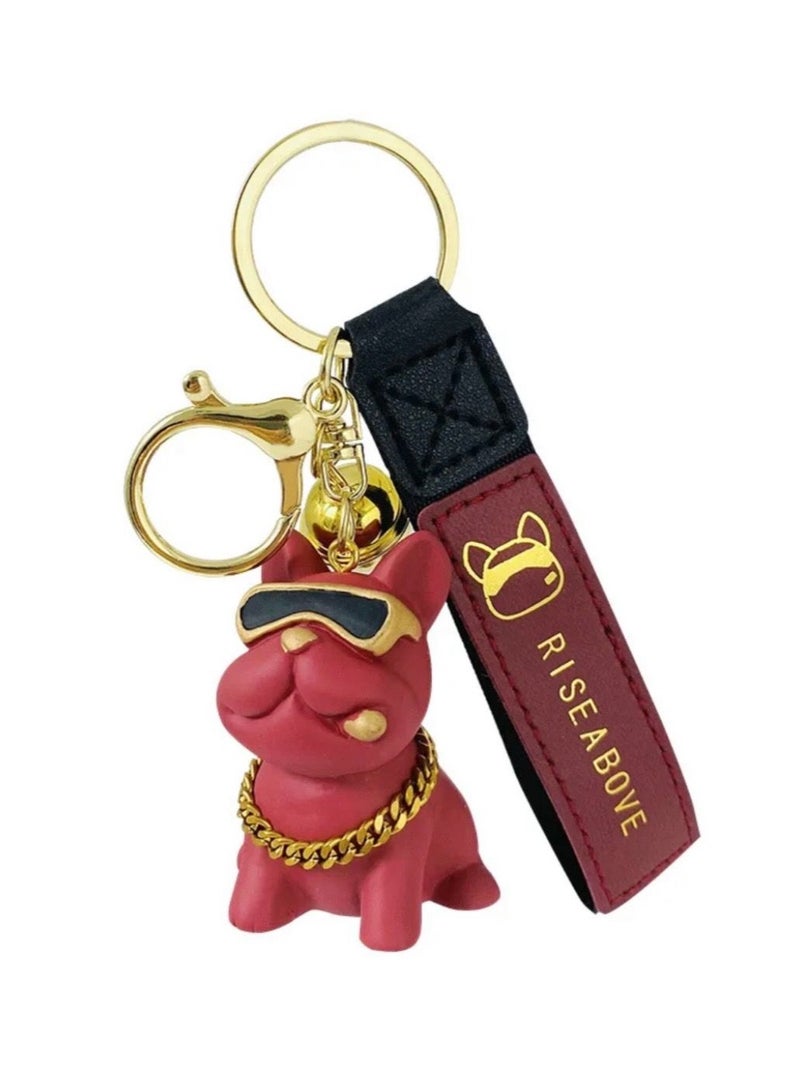 جاست فور يو ميدالية مفاتيح على شكل كلب البولدوغ الفرنسي - Image 3