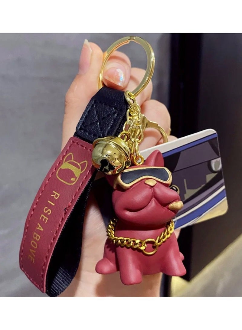 جاست فور يو ميدالية مفاتيح على شكل كلب البولدوغ الفرنسي - Image 1