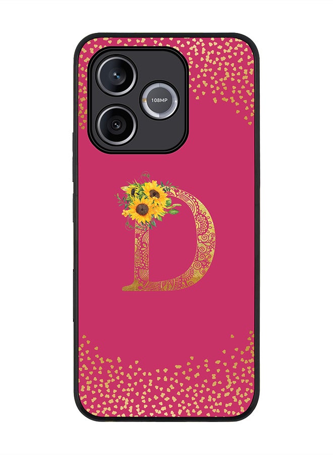 Stylizedd For Honor 600 Lite / 500 Smart / Honor X80i Case,Slim fit Camera Protection, Shockproof Thin Phone cover  - Custom Floral Monogram - D ( Deep Pink ) - Image 1