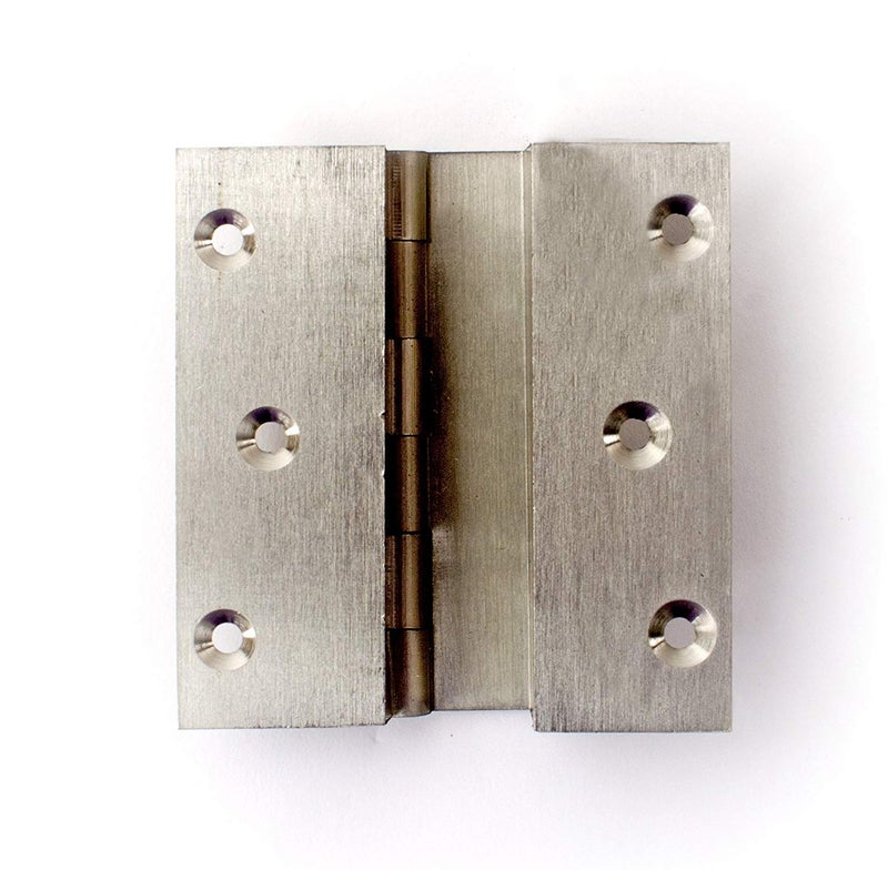 SANJARI SANJARI Combo Pack of 12 Brass W Hinges 3 INCH Silver Matte Finish  - Image 2