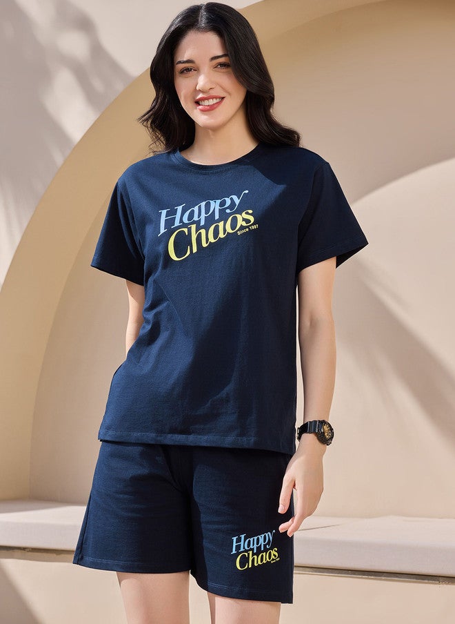 beebelle Happy Chaos Women's Typography Printed Night Suit - Image 1
