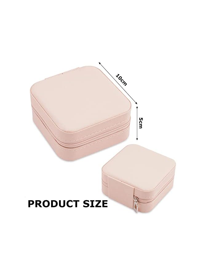 PROMASS Jewelry Box,Portable Travel Leather Jewellery Ring Organizer Case Storage Gift Box Girls Women (pink) - Image 3