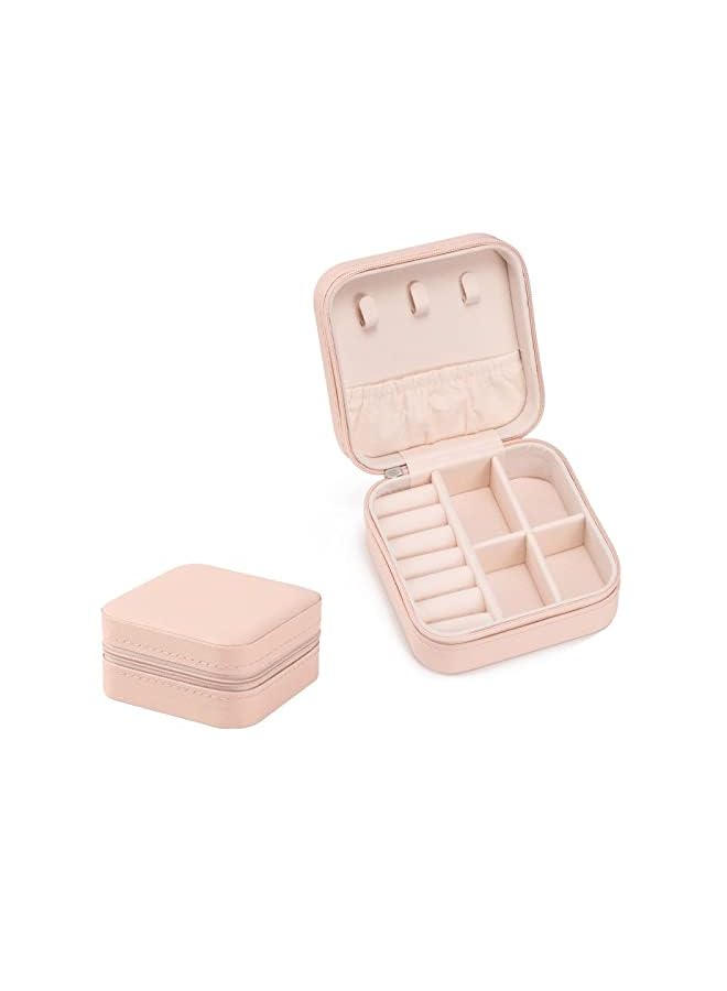 PROMASS Jewelry Box,Portable Travel Leather Jewellery Ring Organizer Case Storage Gift Box Girls Women (pink) - Image 2