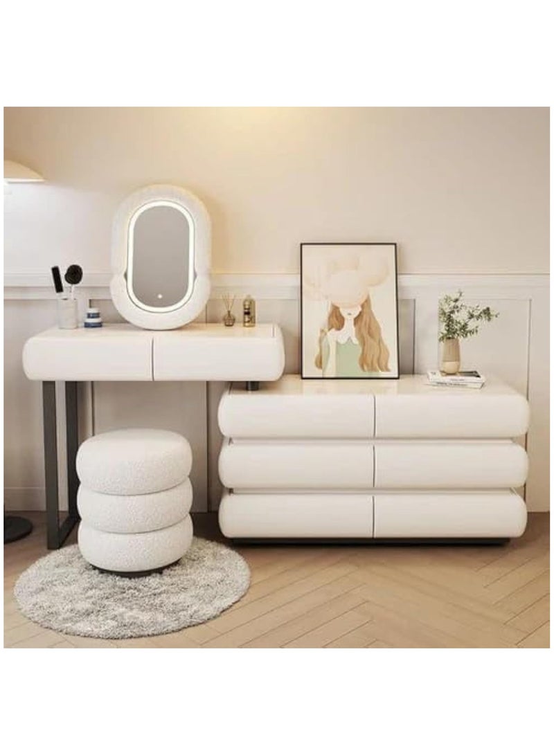 COOLBABY Modern Minimalist Makeup Dresser Desk for BedroomElegant Solid Wood Vanity Table