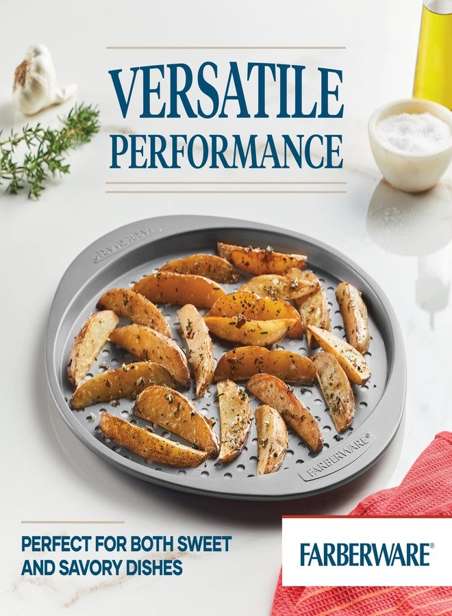 Farberware صينية بيتزا/مقرمش غير لاصقة من فاربر وير، 13 بوصة، رمادي - Image 3