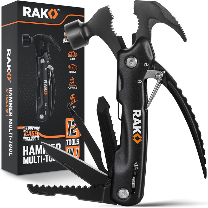 RAK Hammer Multitool BirthdayGifts for Men - Cool Unique Gifts Who Have Everything - Compact DIY Survival Multi Tool - Backpacking & Camping Accessories - Gadget Gifts - Image 1