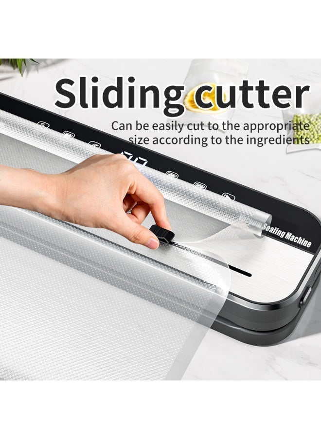UV Sterilizer Vacuum Sealer Machine 75KPa Powerful Automatic Food Sealer with Built in Cutter for Dry Moist Food Kitchen Preservation System to Keep Food Fresh Longer 10 Bags Included - Image 5