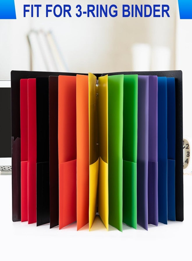 Aegero Plastic 3 Hole Punch Folders with Pockets (7 Pack, Assorted Colors), Fits 3-Ring Binder, Divider Folder for Notebook, Durable Poly，Holds US Standard 8.5x11 Letter Size Paper - Image 5