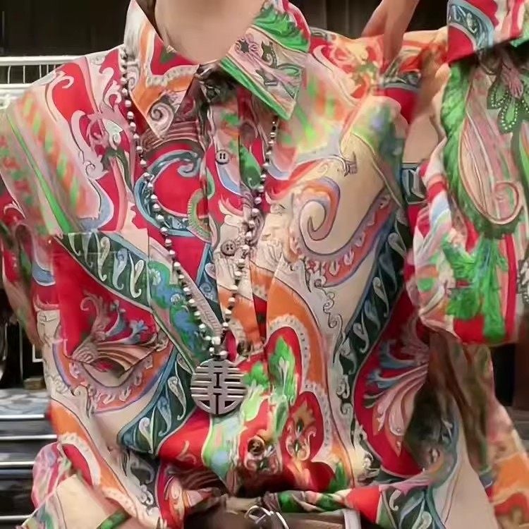 Annual meeting performance retro Hong Kong style floral shirt women's 80s nostalgic clothing sisters birthday party uniform clothing - Image 1