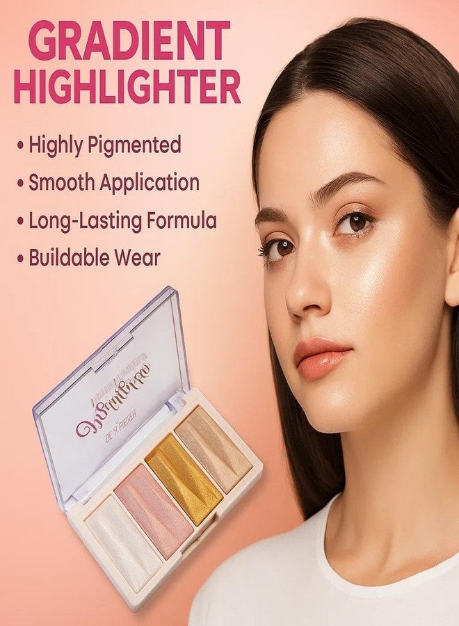 BEACHBORN INDIA Multicolor Highlighter Palette Highly Pigmented and Blendable | Matte Finish | Perfect Makeup with Radiant, Buildable Shades (BBI-02-05 SHADE NO.1, 10.8G) - Image 4