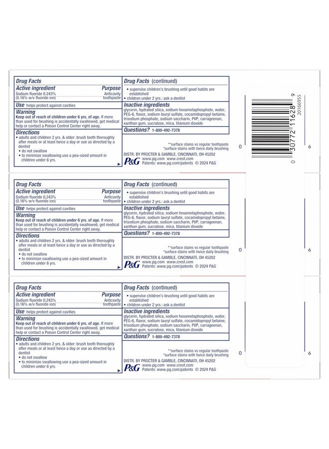 كرست معجون أسنان كريست ثري دي وايت بريليانس بنكهة النعناع النابضة بالحياة، عبوة من 3 قطع، 4.6 أونصة، معجون أسنان مضاد للتسوس بالفلورايد، يزيل البقع السطحية بنسبة 100%، ويمنع البقع بفعالية لمدة 24 ساعة. - Image 3