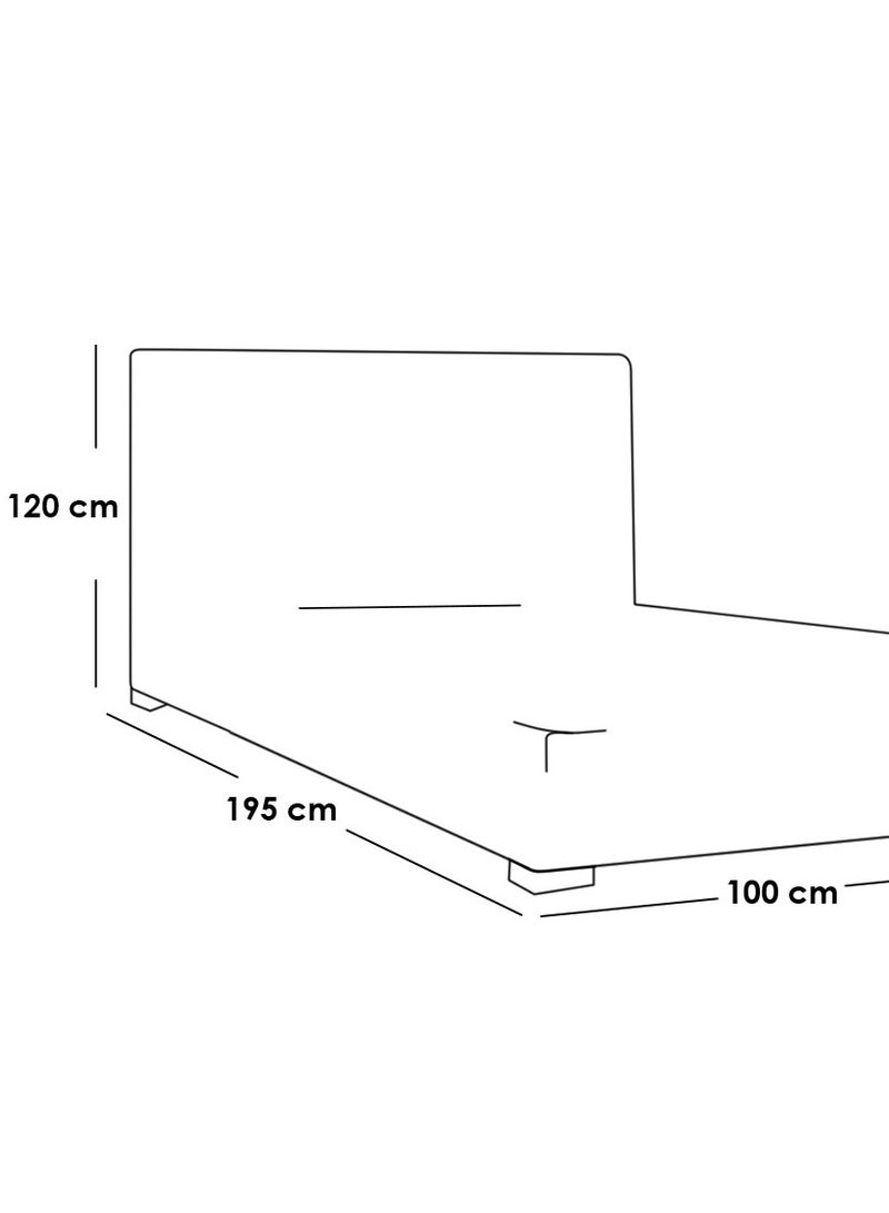مودرن سرير كابتونية بيج 100سم - Image 2