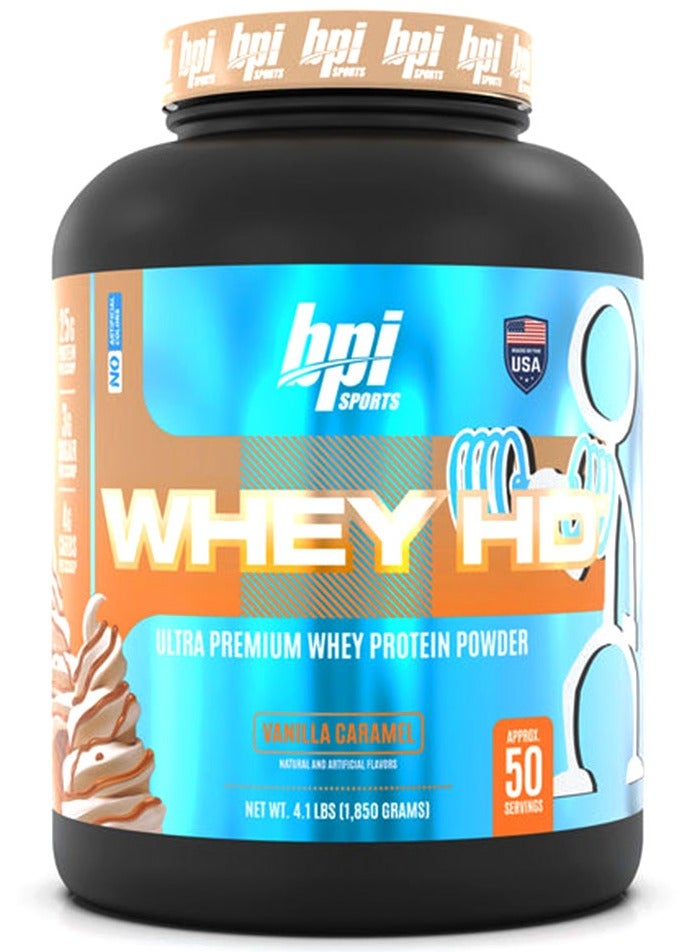 BPI SPORTS Whey HD Ultra Premium Whey Protein Vanilla Caramel 4.1 Lb