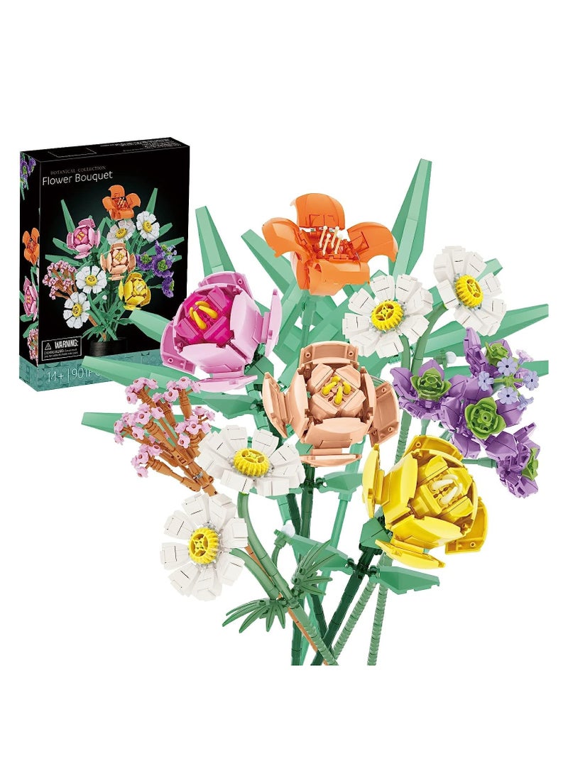 10 Ideas Flowers Bouquet Building Set, Plant Display Decor Set for The Home or Office, Creative Gift for Adults and Age 14+  - Image 1