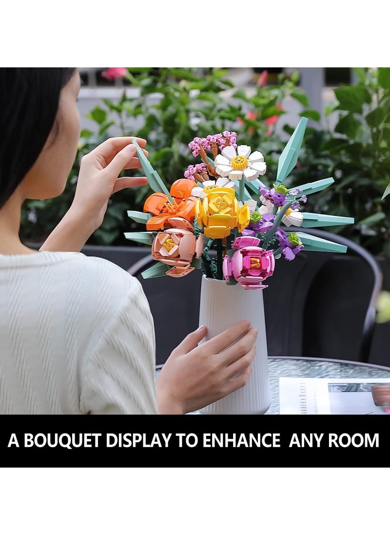 10 Ideas Flowers Bouquet Building Set, Plant Display Decor Set for The Home or Office, Creative Gift for Adults and Age 14+  - Image 4