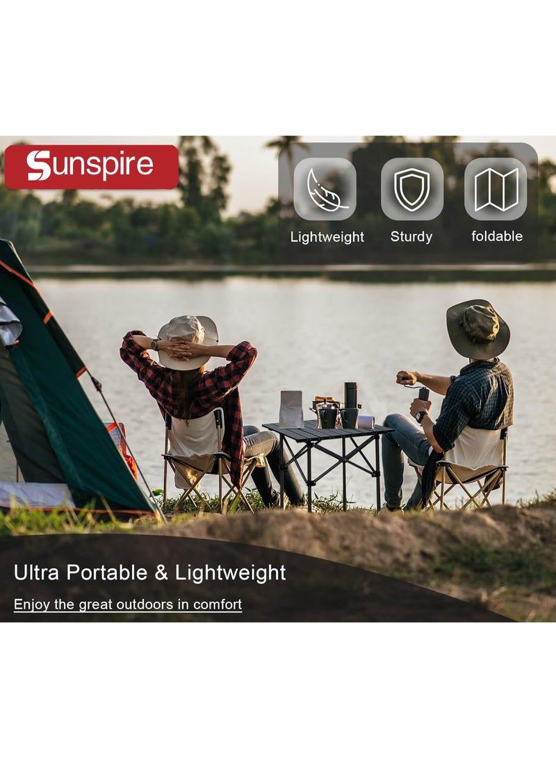 Sunspire Portable Folding Camping Table Lightweight with Carry Bag, Small Folding Table for Outdoor Camping, Cooking, Picnic, Camp, Boat, Travel ( 21.5x21.5x19.7inch Black) - Image 3