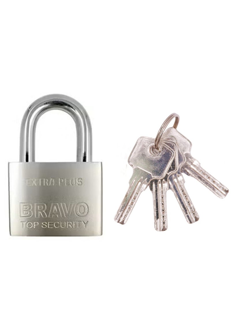 Bravo high quality lock is durable and safe. They come in different models, high security with 4 keys (70 mm) and others with different key numbers and sizes 
