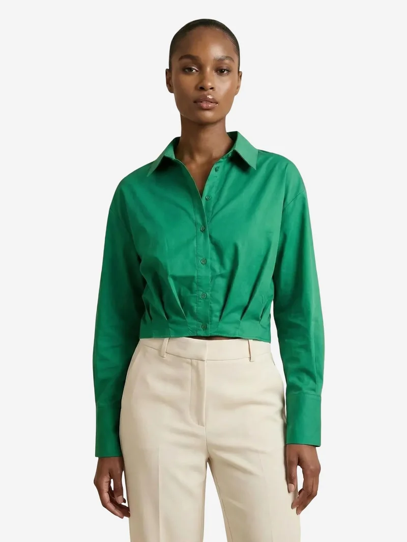 ماي فاشن MY FASHION Casual Button-Up Crop Shirt