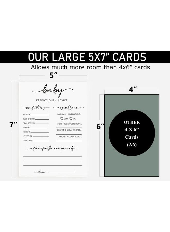 All-Ewired-Up 50 Large Baby Predictions and Advice - Minimalist - Baby Shower Game, New Mom & Dad Card or Mommy & Daddy to Be, Girl or Boy Babies New Parent Message Advice Book, Fun Gender Neutral Party (50-Cards) - Image 2
