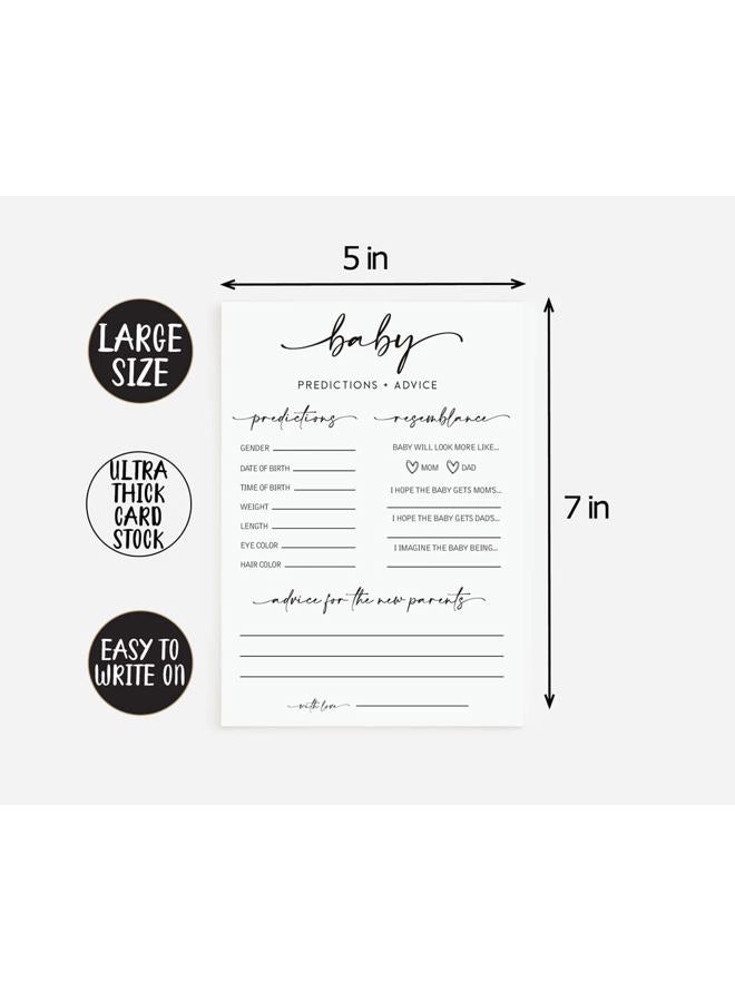All-Ewired-Up 50 Large Baby Predictions and Advice - Minimalist - Baby Shower Game, New Mom & Dad Card or Mommy & Daddy to Be, Girl or Boy Babies New Parent Message Advice Book, Fun Gender Neutral Party (50-Cards) - Image 5