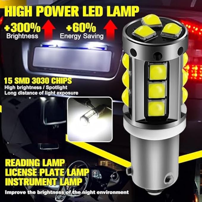 ريحني قطعتان من مصابيح ليد ACDC 930 1200 لومن H21W Bay9S خالية من الأخطاء، فائقة السطوع 15SMD 3030 مع عدسة 64136 لمبة ليد لداخل السيارة، خريطة القبة، باب، لوحة ترخيص، أضواء زينون أبيض - Image 2