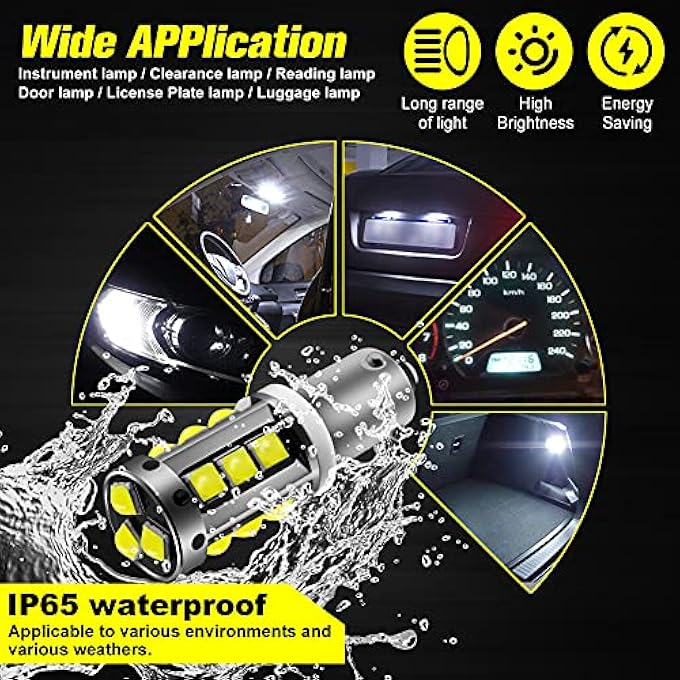 ريحني قطعتان من مصابيح ليد ACDC 930 1200 لومن H21W Bay9S خالية من الأخطاء، فائقة السطوع 15SMD 3030 مع عدسة 64136 لمبة ليد لداخل السيارة، خريطة القبة، باب، لوحة ترخيص، أضواء زينون أبيض - Image 5