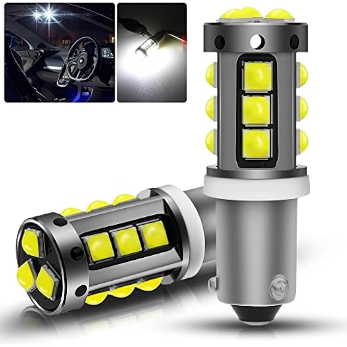 ريحني قطعتان من مصابيح ليد ACDC 930 1200 لومن H21W Bay9S خالية من الأخطاء، فائقة السطوع 15SMD 3030 مع عدسة 64136 لمبة ليد لداخل السيارة، خريطة القبة، باب، لوحة ترخيص، أضواء زينون أبيض - Image 1