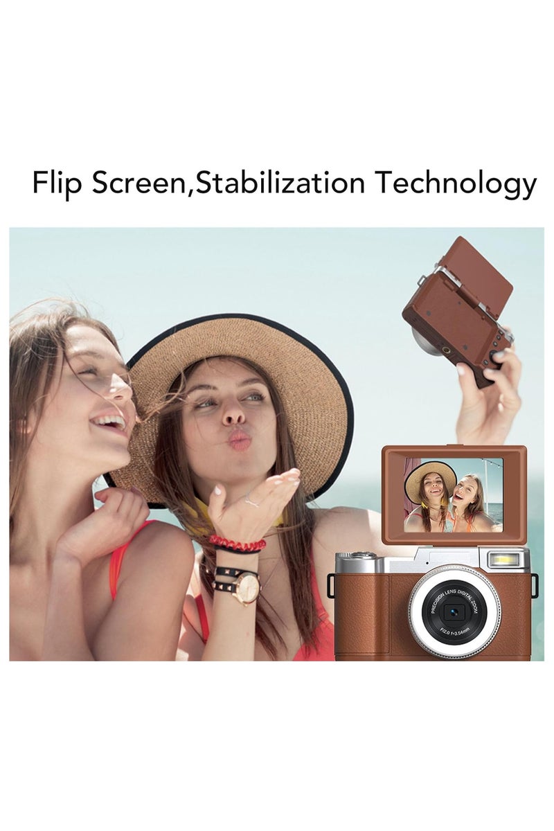 Generic 4k CCD Digital Zoom Student Digital Camera 48MP Portable Digital Photography Camera 180° Flip Screen Selfie Camera，free 128GB SD card - Image 3