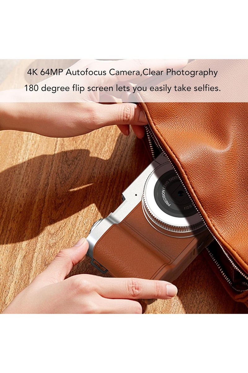 Generic 4k CCD Digital Zoom Student Digital Camera 48MP Portable Digital Photography Camera 180° Flip Screen Selfie Camera，free 128GB SD card - Image 4