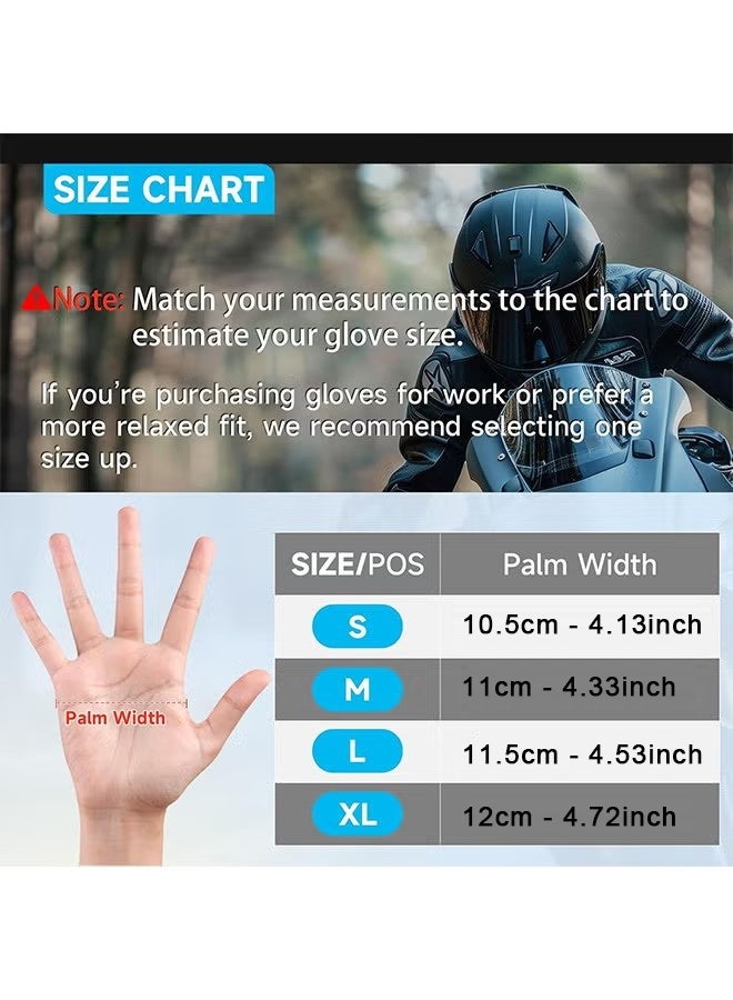 قفازات دراجات نارية للرجال والنساء: قفازات تكتيكية تعمل باللمس بأصابع كاملة، قابلة للتنفس، مع مفاصل صلبة ومعصم قابل للتعديل للركوب، موتوكروس، سباق الطرق، ركوب الدراجات، التسلق (مقاس L) - Image 5