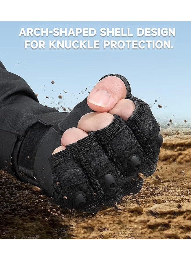 قفازات دراجات نارية للرجال والنساء: قفازات تكتيكية تعمل باللمس بأصابع كاملة، قابلة للتنفس، مع مفاصل صلبة ومعصم قابل للتعديل للركوب، موتوكروس، سباق الطرق، ركوب الدراجات، التسلق (مقاس L) - Image 3