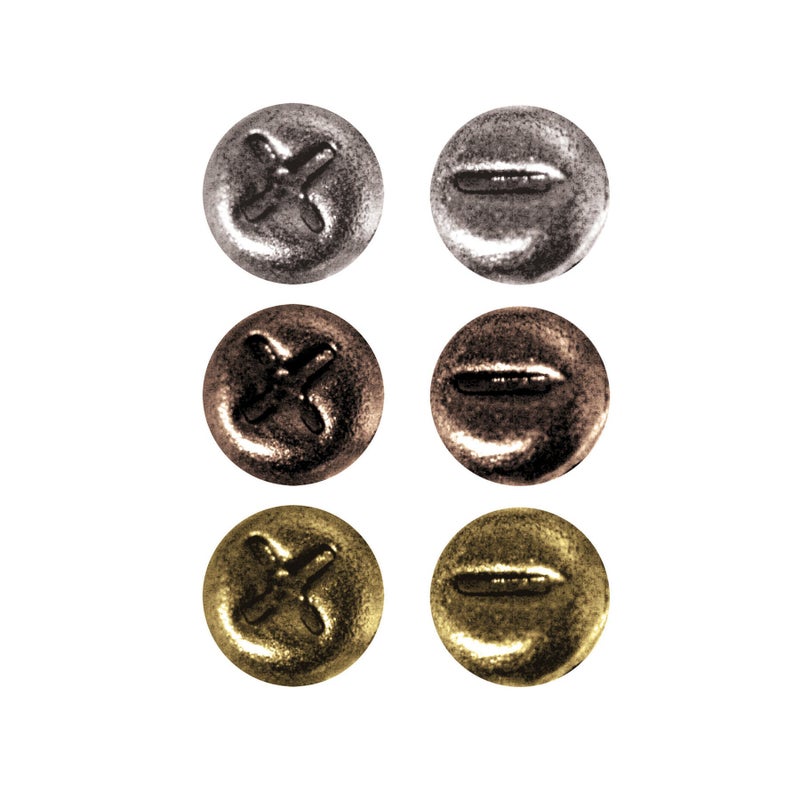 Advantus Tim Holtz Idea-ology Metal Mini Fasteners, 99 per Pack, 1/4 Inch, Antique Finishes, TH92790 - Image 4