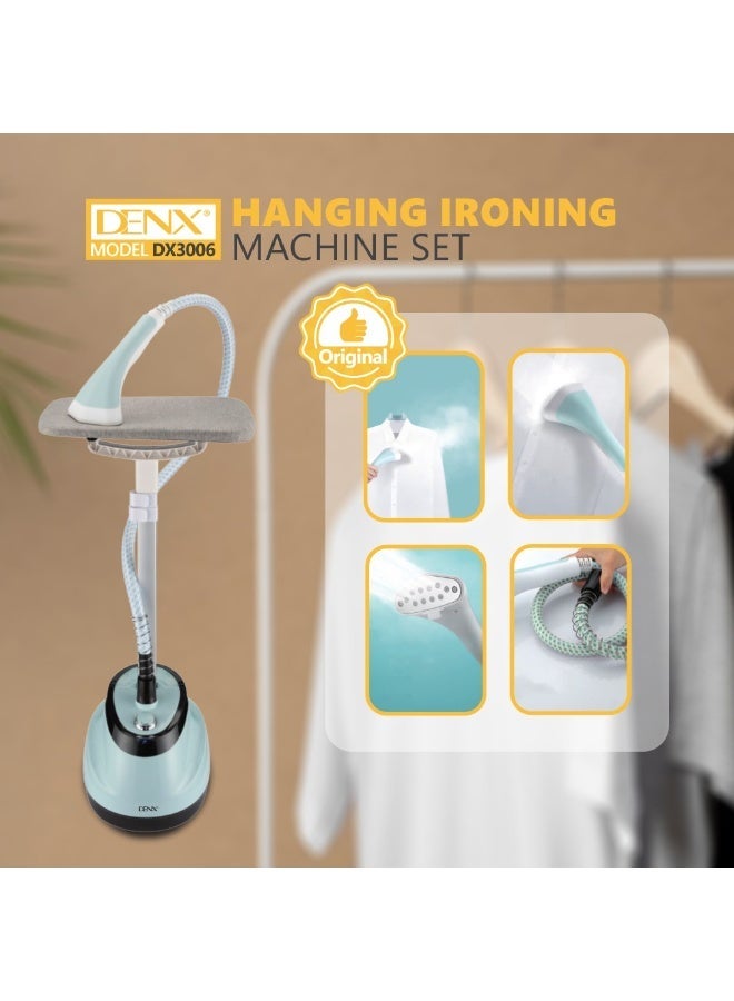 Denx Standing Garment Steamer for Clothes, 2-in-1 Professional Cloth Steamer with Ironing Board and Clothing Hanger Steam Output 45 Seconds For Wrinkles and Creases, 1.6L Steam Iron Fabric Steamer (Blue) - Image 4