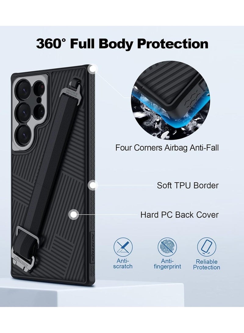Nillkin Samsung Galaxy S23 Ultra Case with Detachable Rope Strap Military Drop Protection Hard Back Soft Bumper Slim Protective Phone Case for Galaxy S23 Ultra 6.8 Inch - Image 3