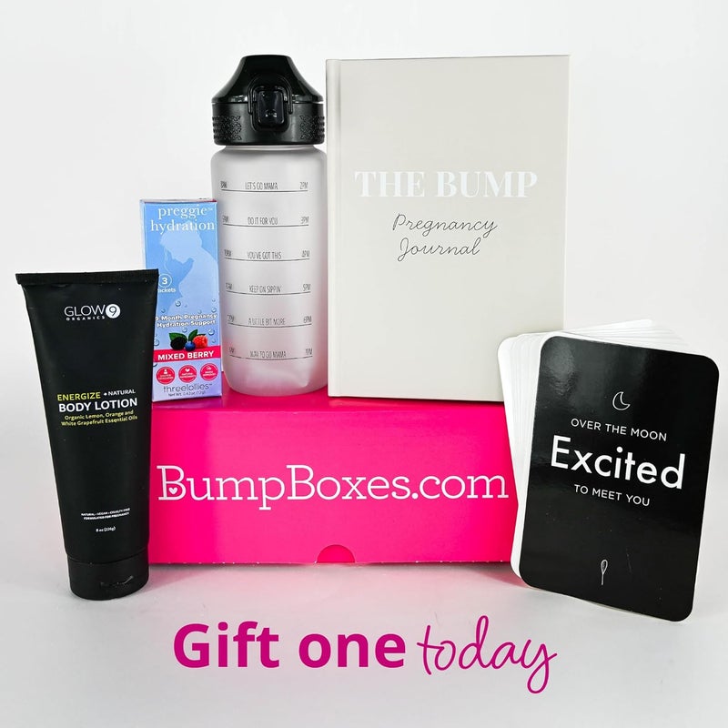 Bump Boxes 1st Trimester Pregnancy Gifts for Expecting Moms with Water Bottle, Journal, Lotion and Milestone Cards, Gift for Mother to Be - Image 5