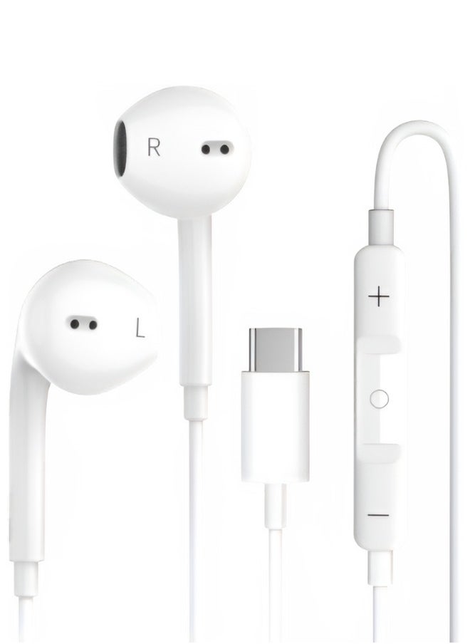 Generic - EarPods Headphones with USB-C Connector, Type-C Earphones Wired with Built-in Controller ,Phone Calls for iPhone 15/15 Plus/15 Pro/15 Pro Max, S23/S22/S21/S20/Ultra Note 10/20 & more - Image 1
