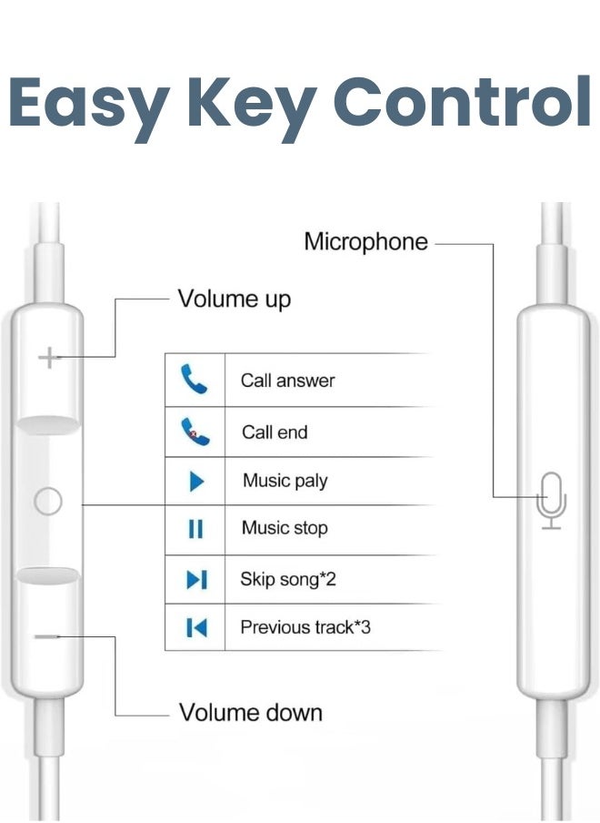 Generic - EarPods Headphones with USB-C Connector, Type-C Earphones Wired with Built-in Controller ,Phone Calls for iPhone 15/15 Plus/15 Pro/15 Pro Max, S23/S22/S21/S20/Ultra Note 10/20 & more - Image 1
