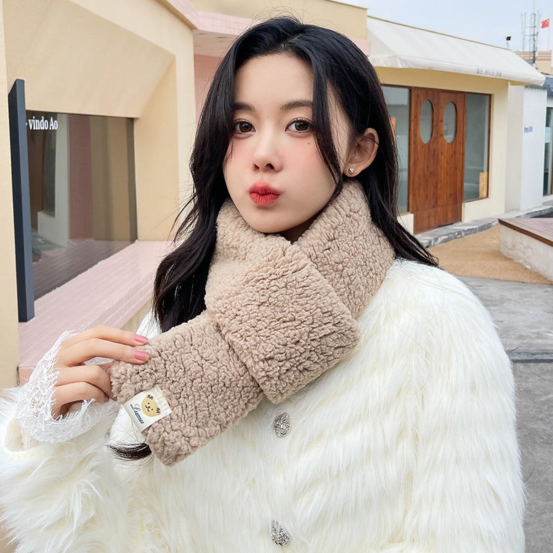 Warm Cartoon Plush Bear Scarf Female Japanese Ins Student Sweet Lambswool Thickened Cute Cute Scarf - Image 2