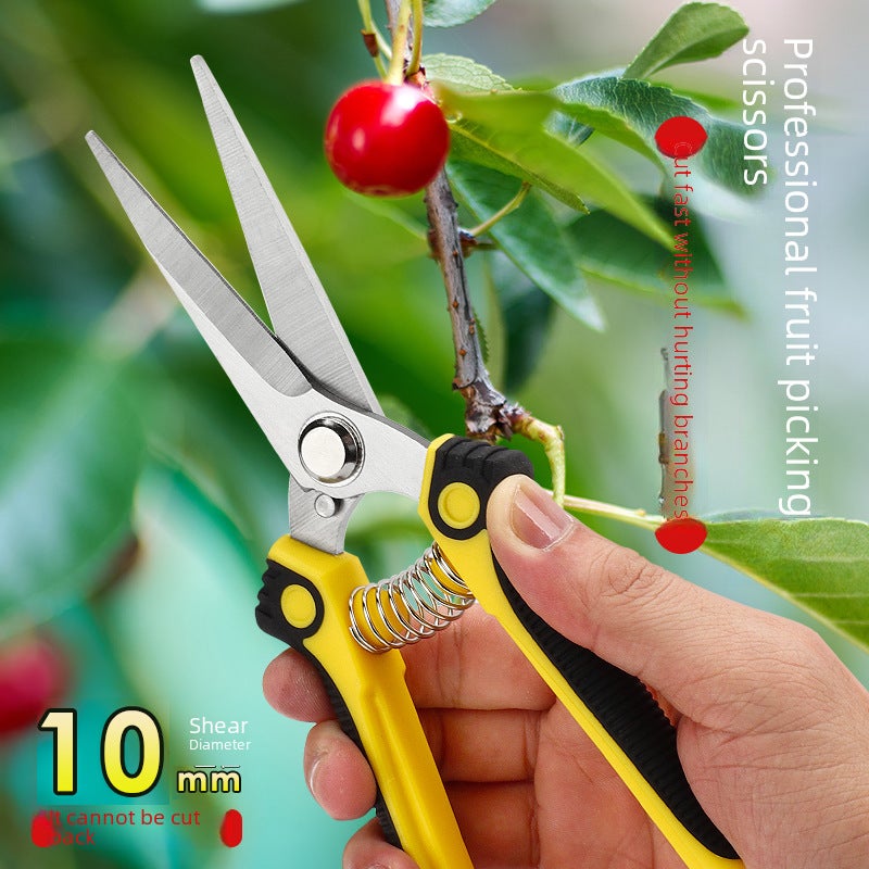 Fruit tree scissors pruning scissors branch pruning scissors strong flower pruning scissors gardening scissors flower garden fruit pruning scissors(617 pruning and fruit picking shears-green card bubble packaging) - Image 4