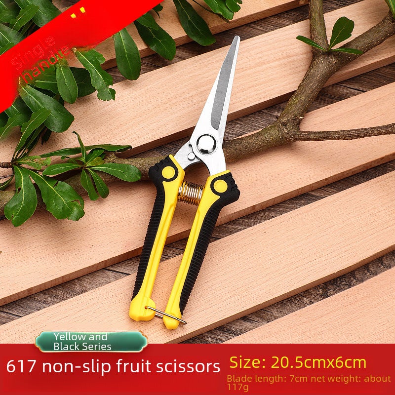Fruit tree scissors pruning scissors branch pruning scissors strong flower pruning scissors gardening scissors flower garden fruit pruning scissors(617 pruning and fruit picking shears-green card bubble packaging) - Image 3