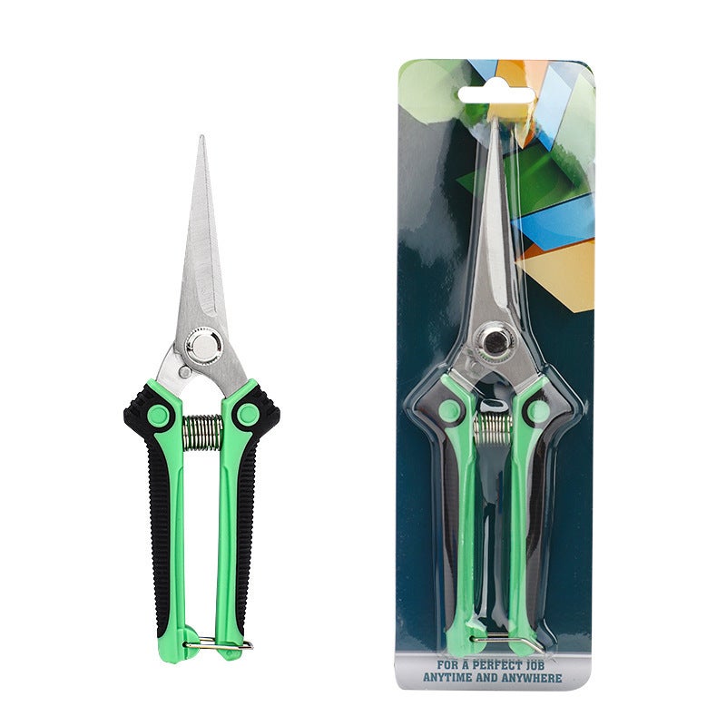 Fruit tree scissors pruning scissors branch pruning scissors strong flower pruning scissors gardening scissors flower garden fruit pruning scissors(617 pruning and fruit picking shears-green card bubble packaging) - Image 1