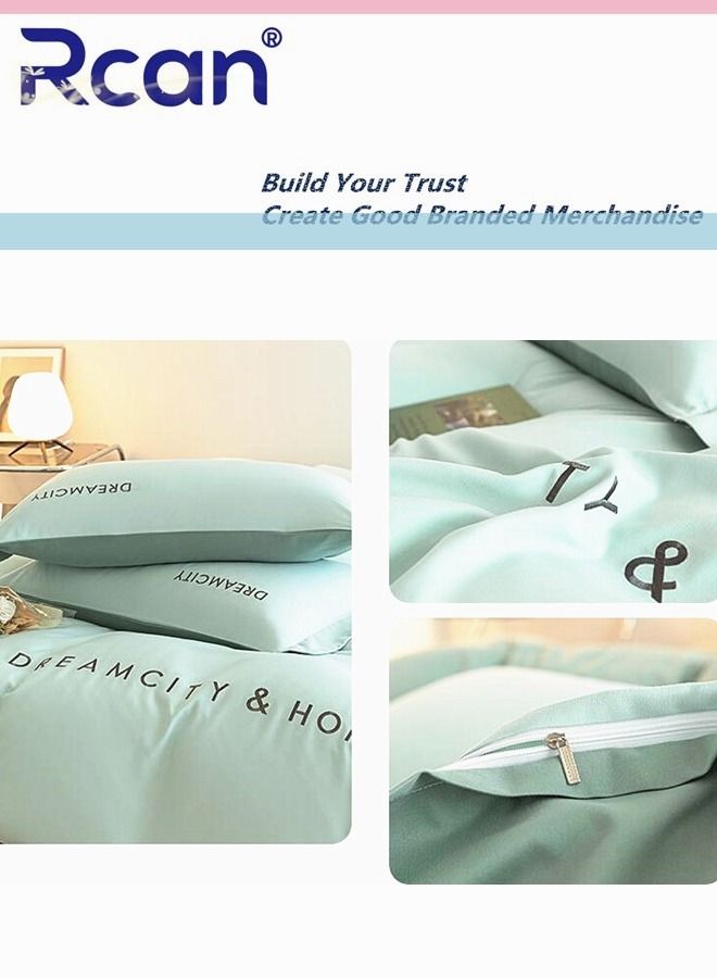 Rcan 3-Piece Set Children Student School Dormitory Embroidery Design Duvet Cover Set Single Bed Kid's Polyester Bedding Set Boy Girl 150x200cm - Image 4
