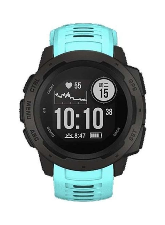 Silicone Replacement Wrist Strap For Garmin Instinct- 22mm Mint Green - Image 2