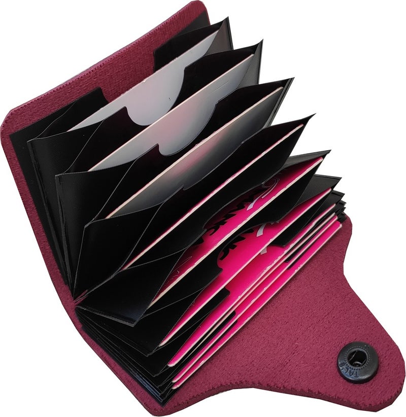 Kemer Dünyası Unisex 10 Compartment New Small Mold Accordion Leather Credit Card Holder Wallet  - Image 2