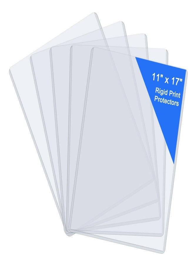 FMOACEN 11" x 17" Hard Plastic Sheet Protectors, Menu Rigid Print Protectors, Clear Certificate Waterproof Protectors, Paper Sleeves Photo Plastic Sleeves Document Holder, Birth Certificate Protector (5 Pack) - Image 1