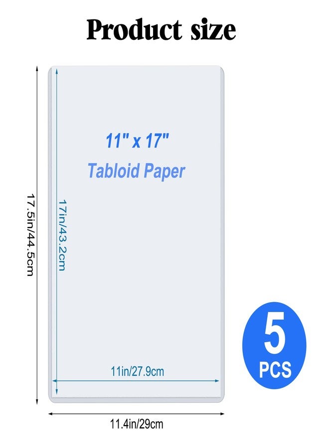 FMOACEN 11" x 17" Hard Plastic Sheet Protectors, Menu Rigid Print Protectors, Clear Certificate Waterproof Protectors, Paper Sleeves Photo Plastic Sleeves Document Holder, Birth Certificate Protector (5 Pack) - Image 2