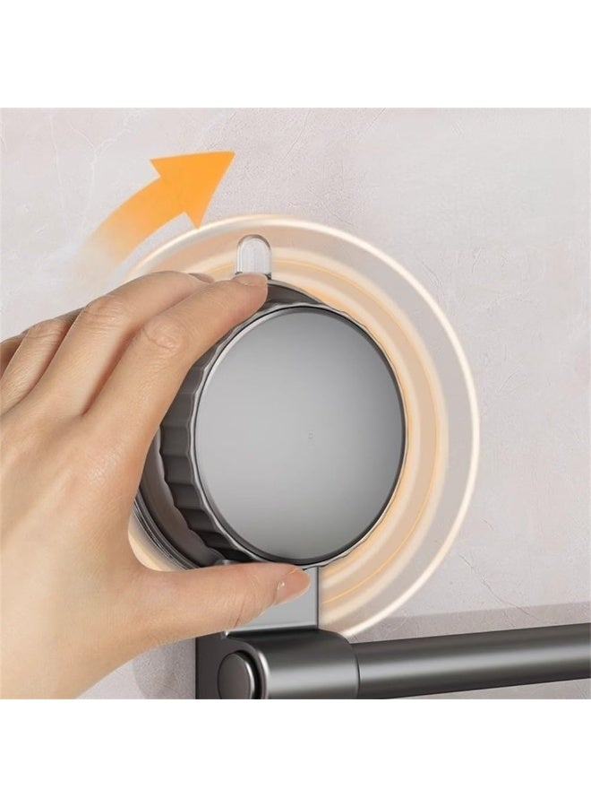 هومستر حامل ورق المطبخ بمنفذ سحب معدني وأكواب شفط - مثبت على الحائط، موزع لفات الورق للمطبخ والحمام بدون حفر، موفر للمساحة (رمادي) - Image 5