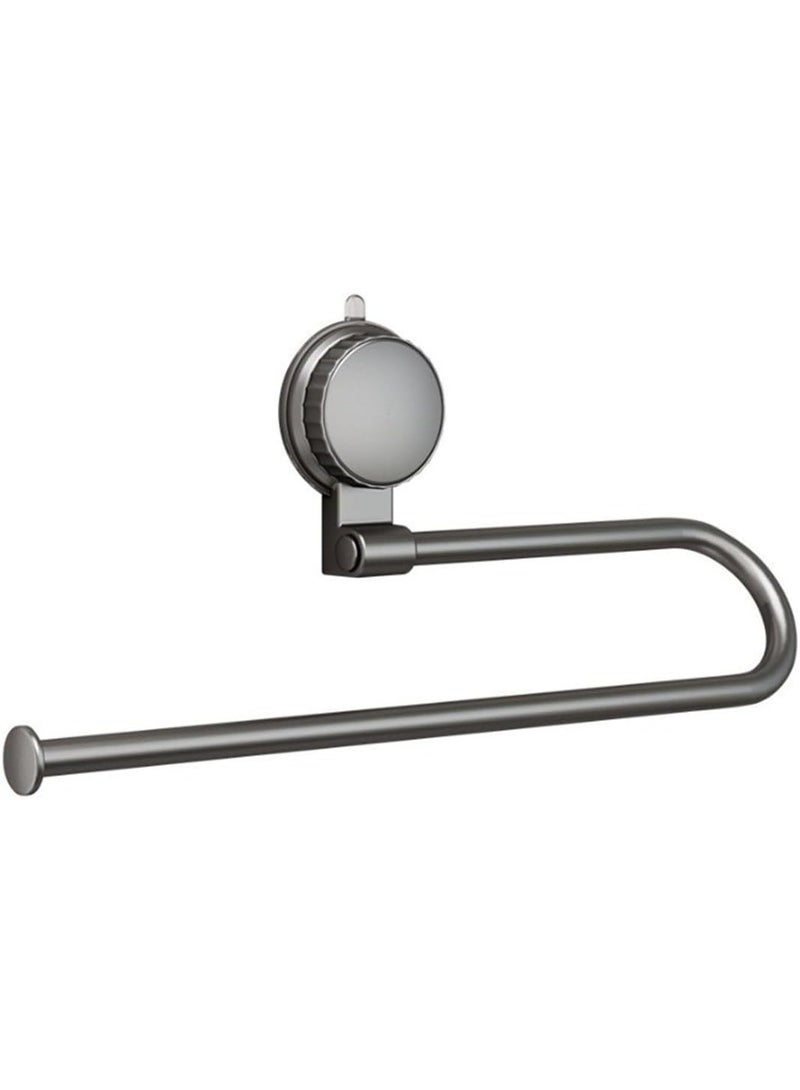 هومستر حامل ورق المطبخ بمنفذ سحب معدني وأكواب شفط - مثبت على الحائط، موزع لفات الورق للمطبخ والحمام بدون حفر، موفر للمساحة (رمادي) - Image 2